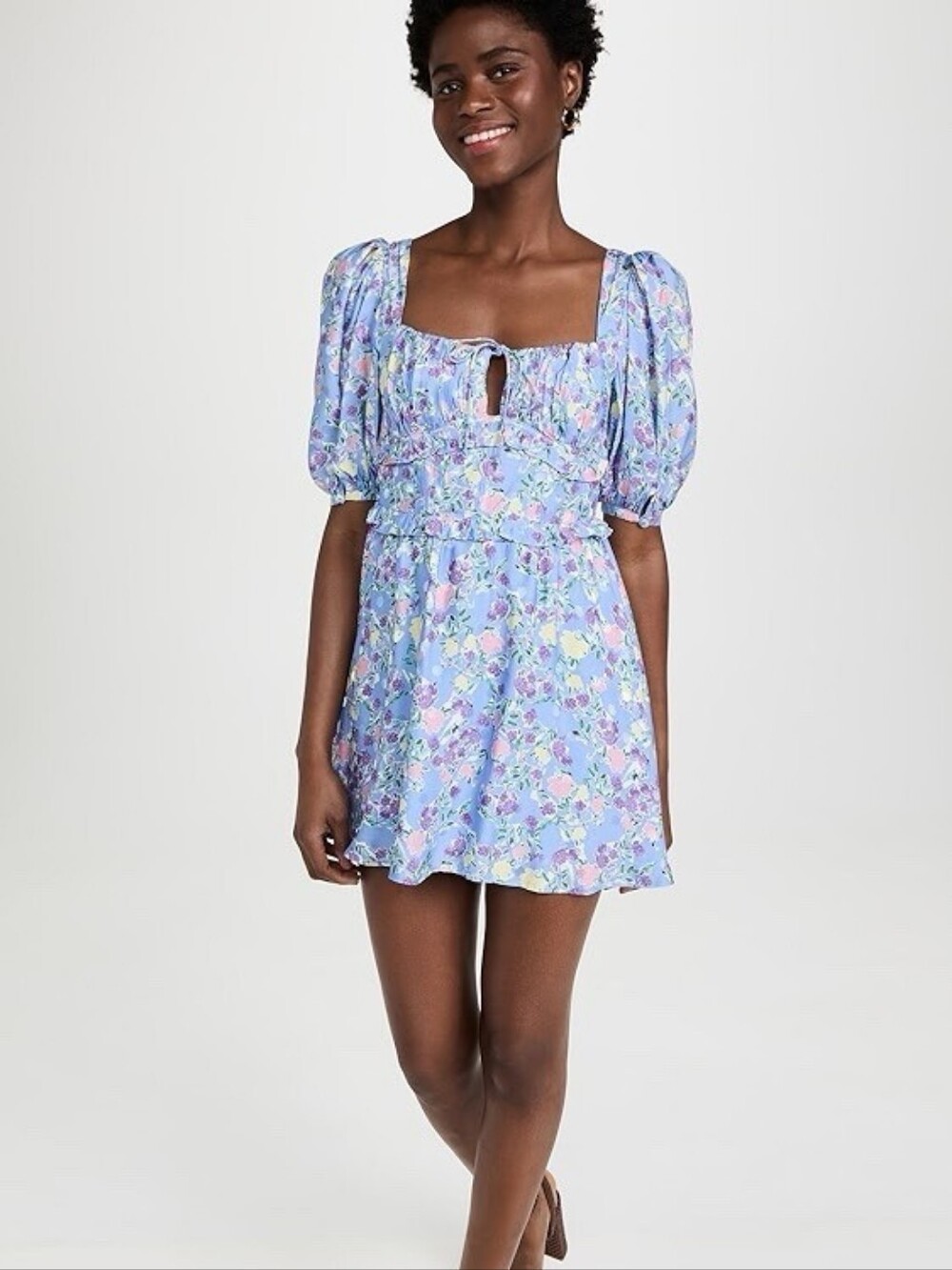 NWT For Love and Lemons Charlene Puff Sleeve mini dress XL